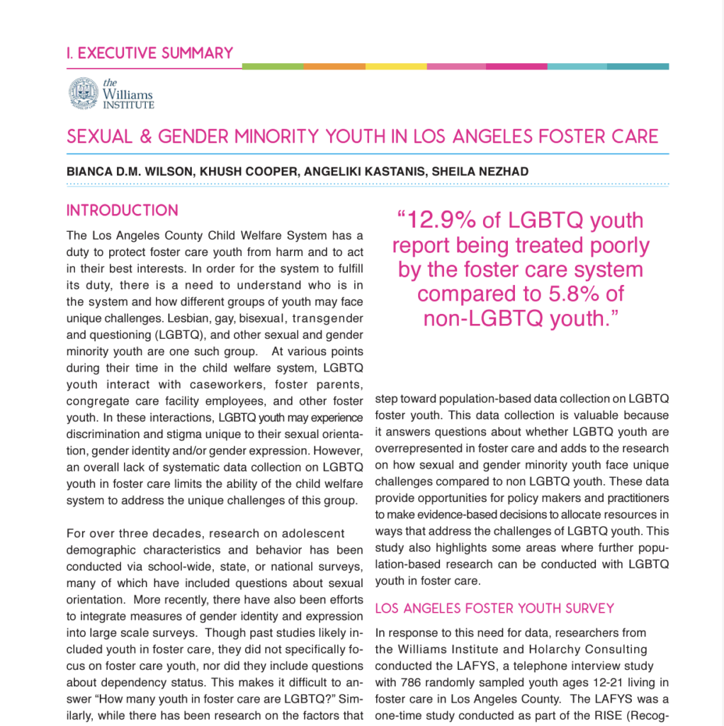 Los Angeles Foster Youth Survey Executive Summary