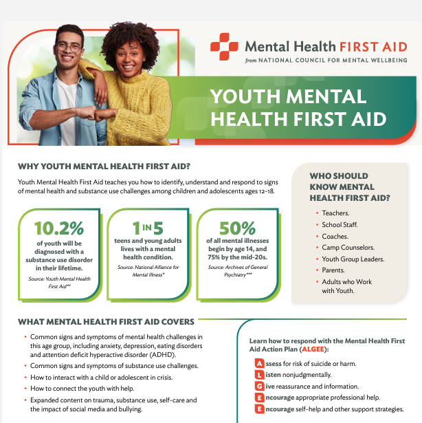 Youth Mental Health First Aid One Pager